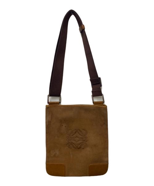 LOEWE（ロエベ）LOEWE (ロエベ) アナグラムスエードショルダーバッグ ブラウンの古着・服飾アイテム