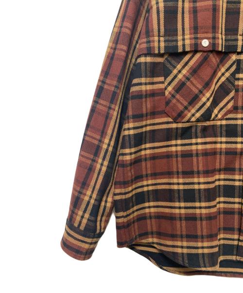 WOOLRICH（ウールリッチ）WOOLRICH (ウールリッチ) シャツジャケット エンジ×ブラウン サイズ:Lの古着・服飾アイテム
