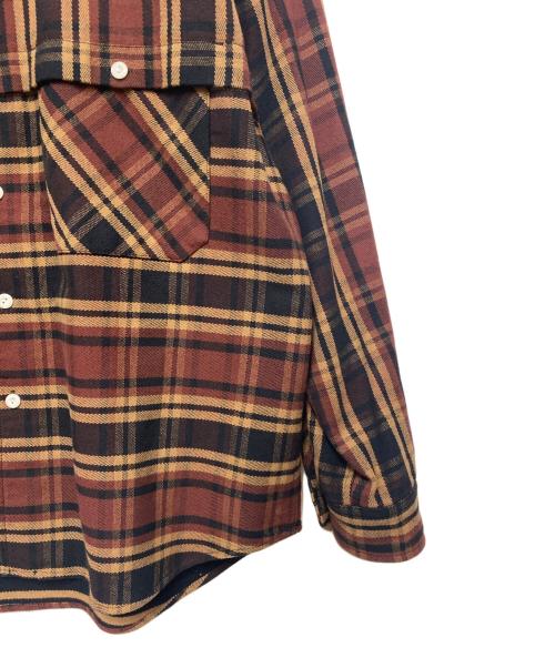 WOOLRICH（ウールリッチ）WOOLRICH (ウールリッチ) シャツジャケット エンジ×ブラウン サイズ:Lの古着・服飾アイテム