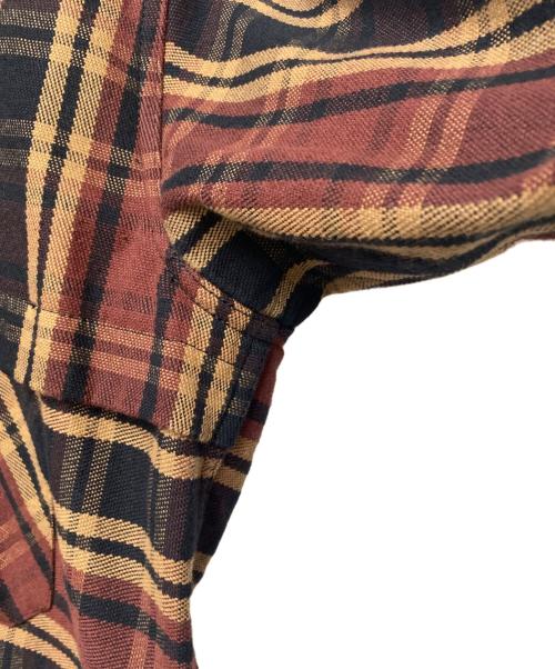 WOOLRICH（ウールリッチ）WOOLRICH (ウールリッチ) シャツジャケット エンジ×ブラウン サイズ:Lの古着・服飾アイテム