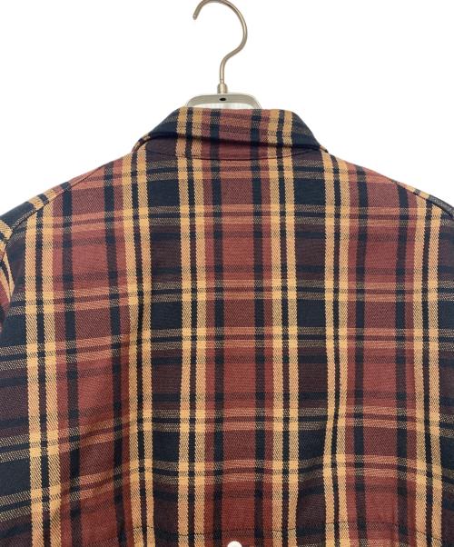 WOOLRICH（ウールリッチ）WOOLRICH (ウールリッチ) シャツジャケット エンジ×ブラウン サイズ:Lの古着・服飾アイテム