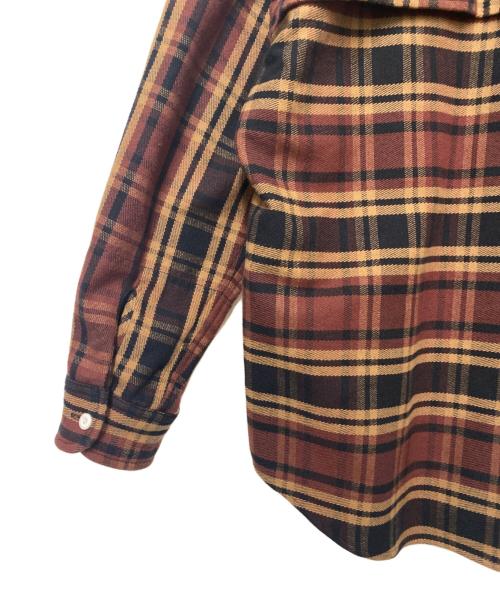 WOOLRICH（ウールリッチ）WOOLRICH (ウールリッチ) シャツジャケット エンジ×ブラウン サイズ:Lの古着・服飾アイテム