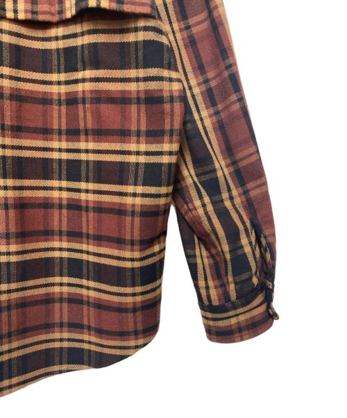 WOOLRICH（ウールリッチ）WOOLRICH (ウールリッチ) シャツジャケット エンジ×ブラウン サイズ:Lの古着・服飾アイテム