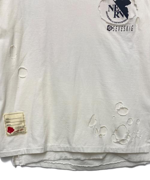 SEVESKIG（セヴシグ）SEVESKIG (セヴシグ) EVANGELION (エヴァンゲリオン) 半袖カットソー ホワイト サイズ:Sの古着・服飾アイテム