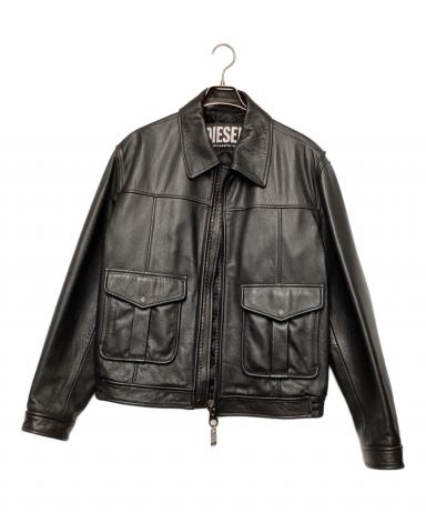 中古・古着通販】DIESEL (ディーゼル) レザージャケット ブラック