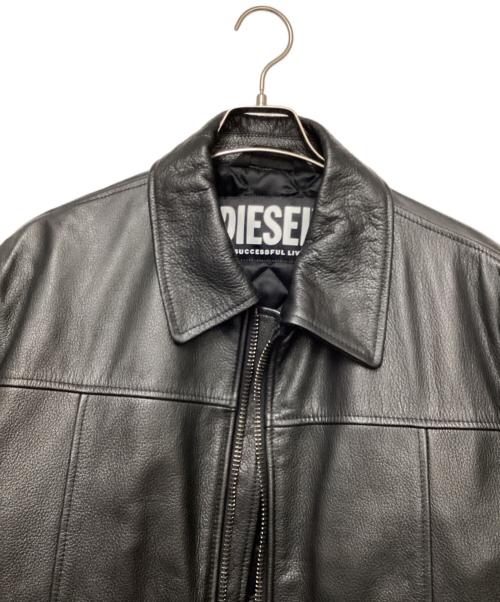 DIESEL（ディーゼル）DIESEL (ディーゼル) レザージャケット ブラック サイズ:XLの古着・服飾アイテム