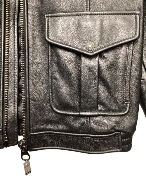 DIESEL（ディーゼル）DIESEL (ディーゼル) レザージャケット ブラック サイズ:XLの古着・服飾アイテム
