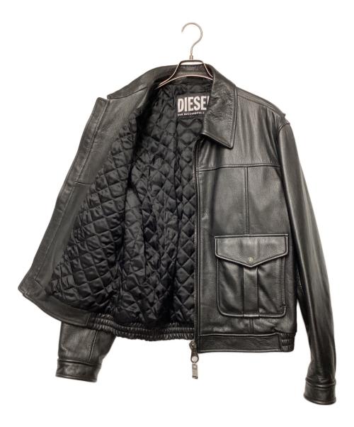 DIESEL（ディーゼル）DIESEL (ディーゼル) レザージャケット ブラック サイズ:XLの古着・服飾アイテム