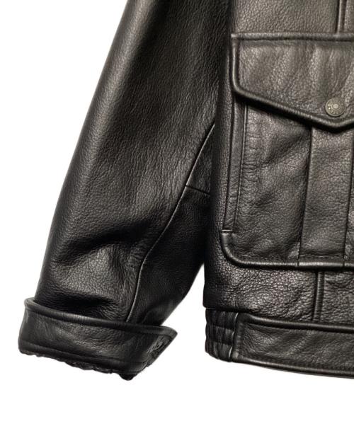 DIESEL（ディーゼル）DIESEL (ディーゼル) レザージャケット ブラック サイズ:XLの古着・服飾アイテム