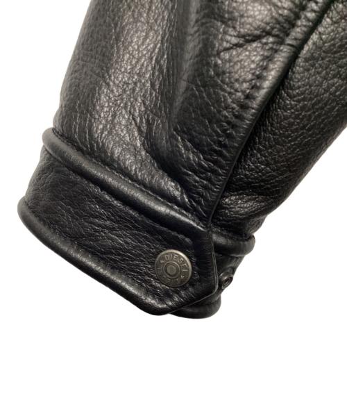 DIESEL（ディーゼル）DIESEL (ディーゼル) レザージャケット ブラック サイズ:XLの古着・服飾アイテム