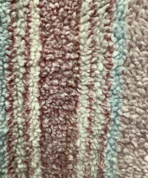 stussy（ステューシー）stussy (ステューシー) Stripe Sherpa Shirt ピンク サイズ:Mの古着・服飾アイテム