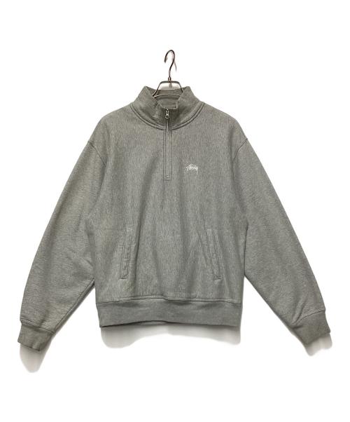 stussy（ステューシー）stussy (ステューシー) ハーフジップスウェット グレー サイズ:Mの古着・服飾アイテム