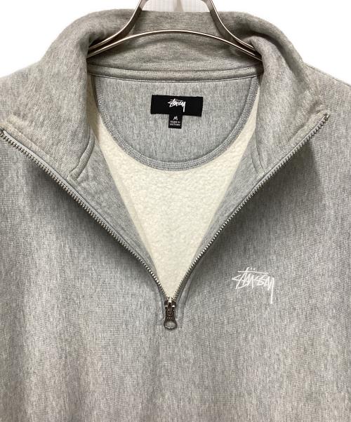 stussy（ステューシー）stussy (ステューシー) ハーフジップスウェット グレー サイズ:Mの古着・服飾アイテム