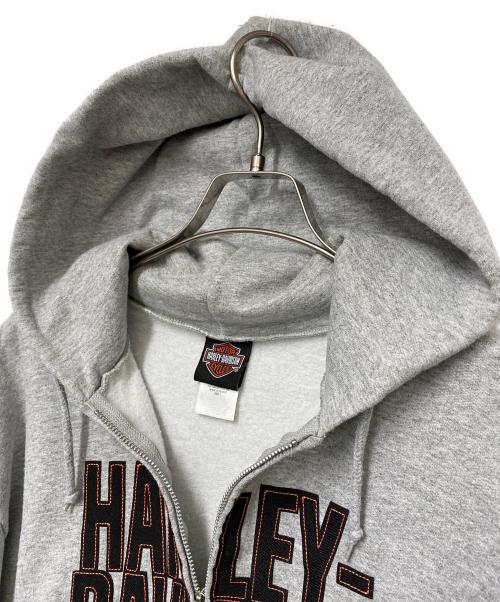HARLEY-DAVIDSON（ハーレーダビッドソン）HARLEY-DAVIDSON (ハーレーダビッドソン) 刺繍ジップパーカー グレー サイズ:Mの古着・服飾アイテム