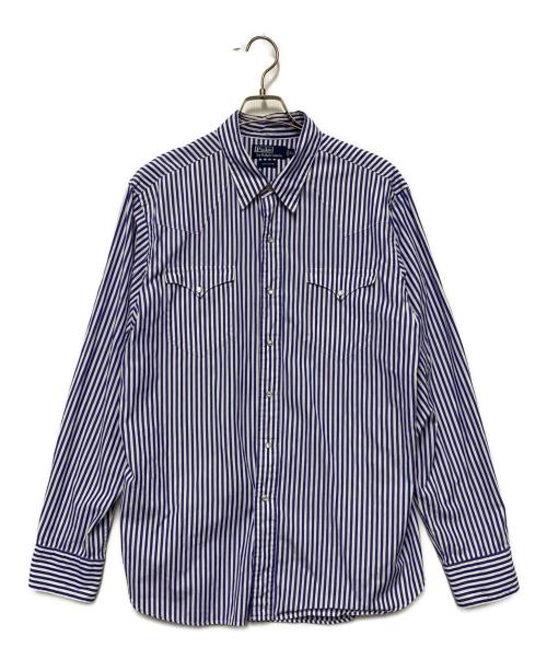 POLO RALPH LAUREN（ポロ・ラルフローレン）POLO RALPH LAUREN (ポロ・ラルフローレン) 長袖シャツ ブルー×ホワイト サイズ:XLの古着・服飾アイテム