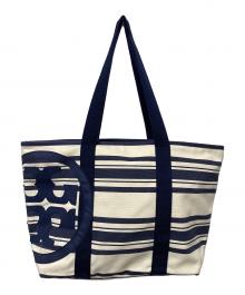 TORY BURCH（トリーバーチ）の古着「TORY BURCH　トートバッグ」｜ネイビー×ホワイト