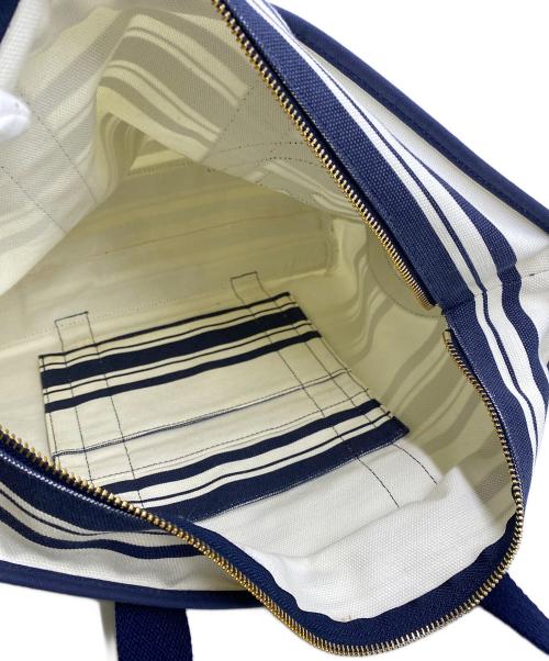 TORY BURCH（トリーバーチ）TORY BURCH (トリーバーチ) TORY BURCH　トートバッグ ネイビー×ホワイトの古着・服飾アイテム