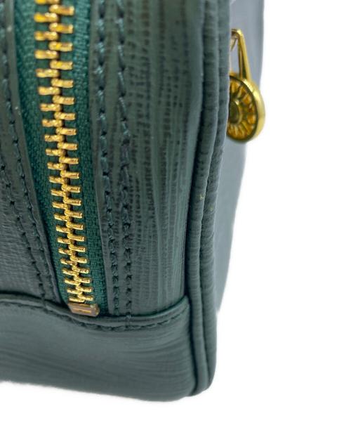 VERSACE（ヴェルサーチェ）VERSACE (ヴェルサーチェ) ダブルファスナーポーチ グリーンの古着・服飾アイテム