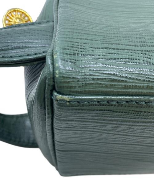 VERSACE（ヴェルサーチェ）VERSACE (ヴェルサーチェ) ダブルファスナーポーチ グリーンの古着・服飾アイテム