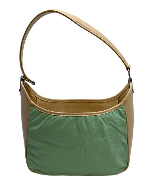 HUNTING WORLD（ハンティングワールド）HUNTING WORLD (ハンティングワールド) ワンショルダーバッグ ベージュ×グリーン×イエローの古着・服飾アイテム