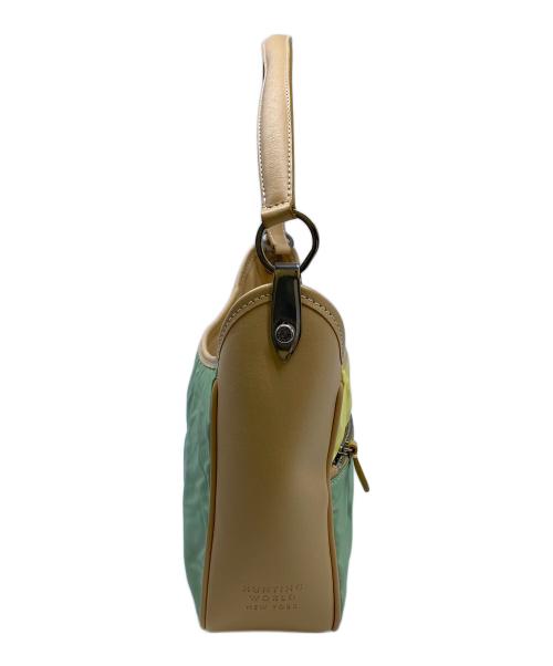 HUNTING WORLD（ハンティングワールド）HUNTING WORLD (ハンティングワールド) ワンショルダーバッグ ベージュ×グリーン×イエローの古着・服飾アイテム