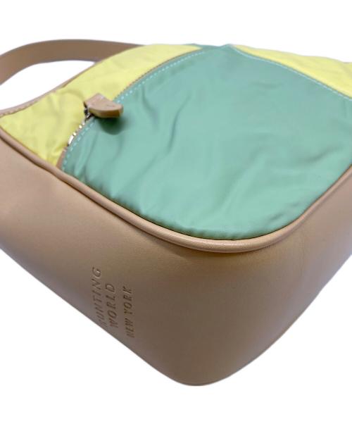 HUNTING WORLD（ハンティングワールド）HUNTING WORLD (ハンティングワールド) ワンショルダーバッグ ベージュ×グリーン×イエローの古着・服飾アイテム