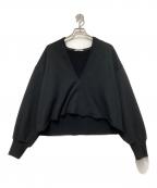 Whim Gazetteウィムガゼット）の古着「Whim Gazette　スウェットVネックプルオーバー」｜ブラック