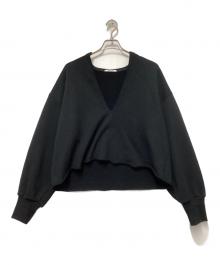 Whim Gazette（ウィムガゼット）の古着「Whim Gazette　スウェットVネックプルオーバー」｜ブラック
