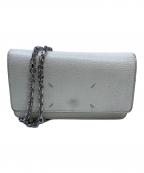 Maison Margielaメゾンマルジェラ）の古着「4ステッチレザーチェーンウォレットショルダーバッグ」｜ホワイト