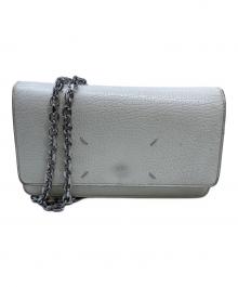 Maison Margiela（メゾンマルジェラ）の古着「4ステッチレザーチェーンウォレットショルダーバッグ」｜ホワイト