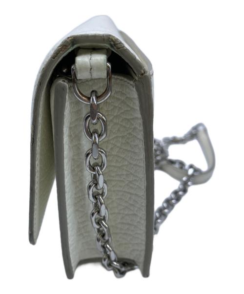 Maison Margiela（メゾンマルジェラ）Maison Margiela (メゾンマルジェラ) 4ステッチレザーチェーンウォレットショルダーバッグ ホワイトの古着・服飾アイテム