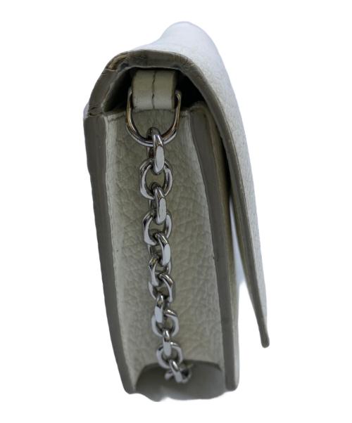 Maison Margiela（メゾンマルジェラ）Maison Margiela (メゾンマルジェラ) 4ステッチレザーチェーンウォレットショルダーバッグ ホワイトの古着・服飾アイテム