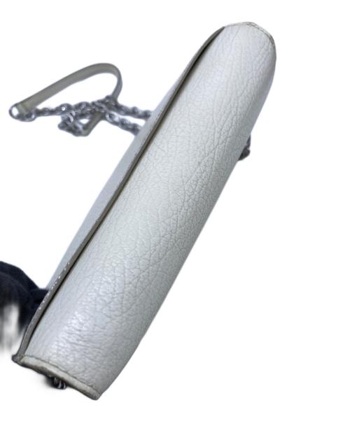 Maison Margiela（メゾンマルジェラ）Maison Margiela (メゾンマルジェラ) 4ステッチレザーチェーンウォレットショルダーバッグ ホワイトの古着・服飾アイテム