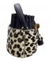Kate Spade (ケイトスペード) バターカップ レオパード ヘアカーフ スモールバケットバッグ ブラック×ホワイト：7000円