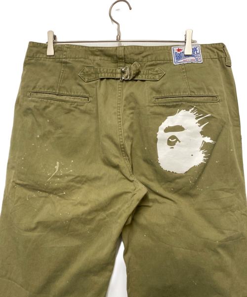 A BATHING APE（アベイシングエイプ）A BATHING APE (アベイシングエイプ) A BATHING APE　チノパン オリーブ サイズ:XLの古着・服飾アイテム