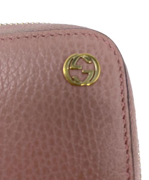GUCCI（グッチ）GUCCI (グッチ) GUCCI　インターロッキングG　ラウンドファスナー財布 ピンクの古着・服飾アイテム