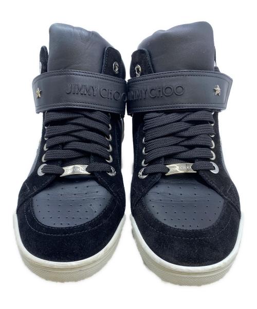 JIMMY CHOO（ジミーチュウ）JIMMY CHOO (ジミーチュウ) ミドルカットスニーカー ブラック サイズ:41の古着・服飾アイテム