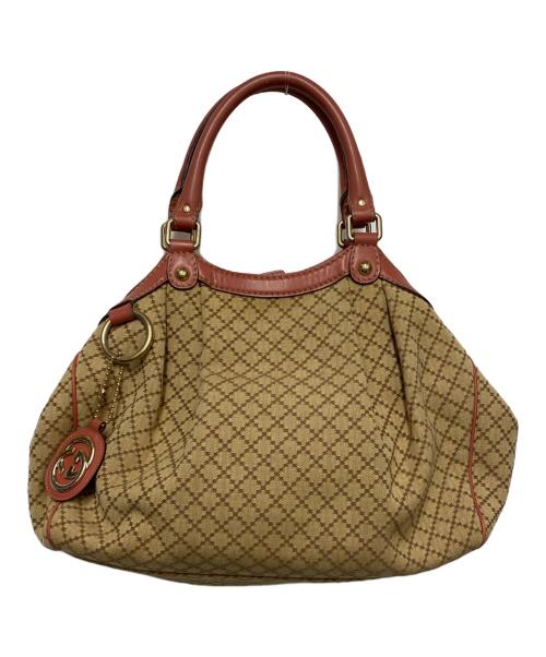 GUCCI（グッチ）GUCCI (グッチ) ハンドバッグ ブラウン×ピンクの古着・服飾アイテム