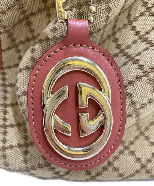 GUCCI（グッチ）GUCCI (グッチ) ハンドバッグ ブラウン×ピンクの古着・服飾アイテム