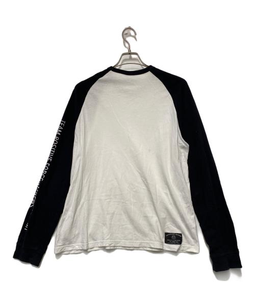 MONCLER（モンクレール）MONCLER (モンクレール) FRAGMENT DESIGN (フラグメントデザイン) ラグランカットソー ブラック×ホワイト サイズ:Lの古着・服飾アイテム