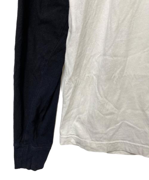 MONCLER（モンクレール）MONCLER (モンクレール) FRAGMENT DESIGN (フラグメントデザイン) ラグランカットソー ブラック×ホワイト サイズ:Lの古着・服飾アイテム