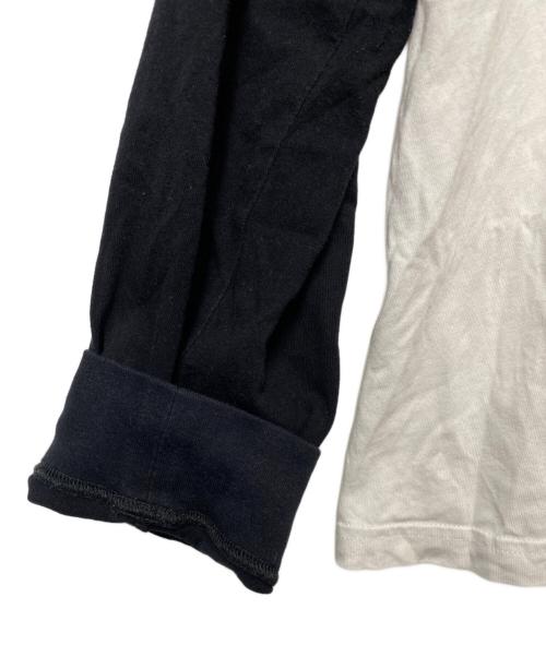 MONCLER（モンクレール）MONCLER (モンクレール) FRAGMENT DESIGN (フラグメントデザイン) ラグランカットソー ブラック×ホワイト サイズ:Lの古着・服飾アイテム
