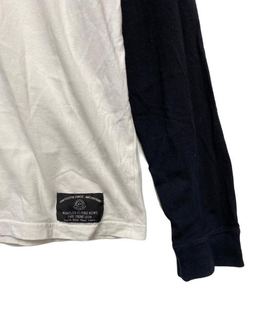 MONCLER（モンクレール）MONCLER (モンクレール) FRAGMENT DESIGN (フラグメントデザイン) ラグランカットソー ブラック×ホワイト サイズ:Lの古着・服飾アイテム