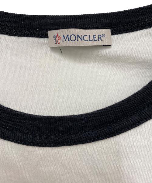 MONCLER（モンクレール）MONCLER (モンクレール) FRAGMENT DESIGN (フラグメントデザイン) ラグランカットソー ブラック×ホワイト サイズ:Lの古着・服飾アイテム
