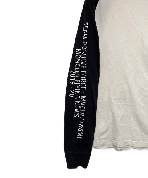 MONCLER（モンクレール）MONCLER (モンクレール) FRAGMENT DESIGN (フラグメントデザイン) ラグランカットソー ブラック×ホワイト サイズ:Lの古着・服飾アイテム