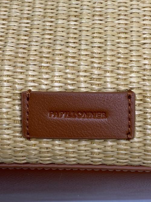 Papillonner（パピヨネ）Papillonner (パピヨネ) トートバッグ ナチュラル×ブラウンの古着・服飾アイテム