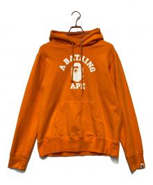 A BATHING APE（アベイシングエイプ）の古着「A BATHING APE　プルオーバーパーカー」｜オレンジ