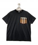 BURBERRYバーバリー）の古着「チェックポケットコットンTシャツ」｜ブラック