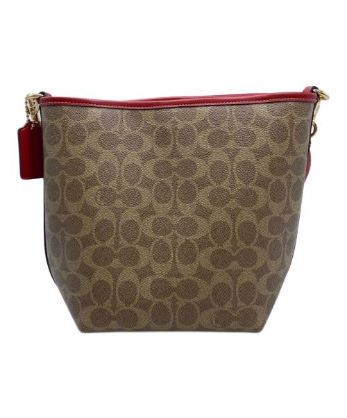 COACH（コーチ）COACH (コーチ) シティ バケット バッグ ベージュ×レッドの古着・服飾アイテム