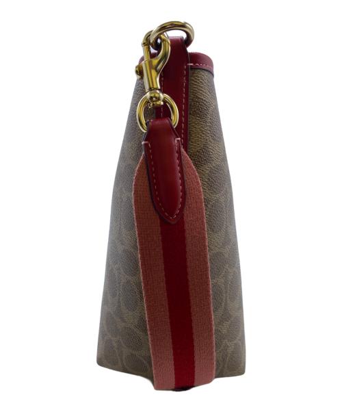COACH（コーチ）COACH (コーチ) シティ バケット バッグ ベージュ×レッドの古着・服飾アイテム